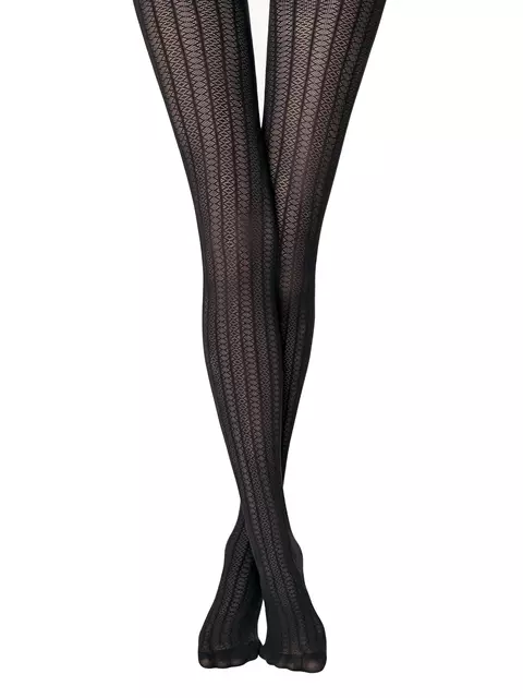 Колготки женские с ажурным рисунком и полосами lacy line nero, 22С-134СП, 2, CONTE ELEGANT,  - 4