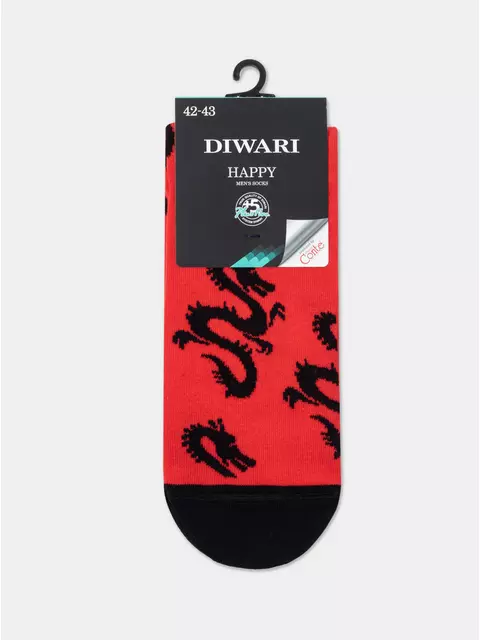 Хлопковые мужские носки diwari happy с рисунками 191 красный, 17С-151СП, 40-41 (25), DIWARI,  - 5
