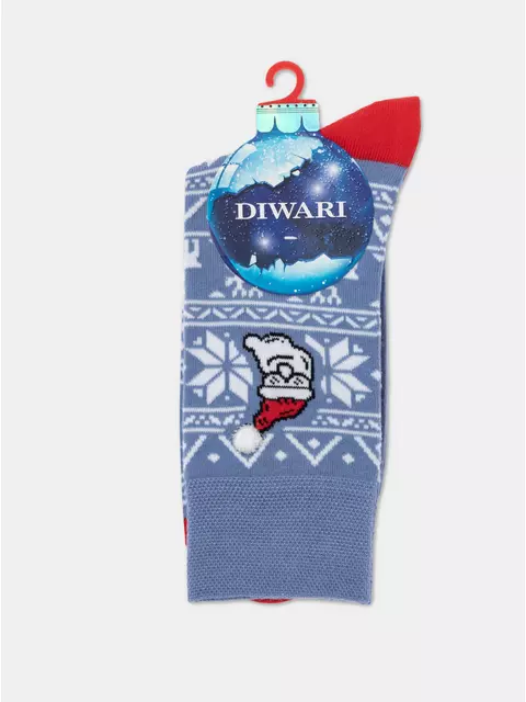 Новогодние мужские носки diwari new year 948 светлый джинс, 23С-48СП, 42-45 (27-29), DIWARI,  - 3