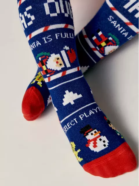 Новогодние детские колготки new year 668 синий, 21С-31СП, 92-98 (14), CONTE-KIDS,  - 2