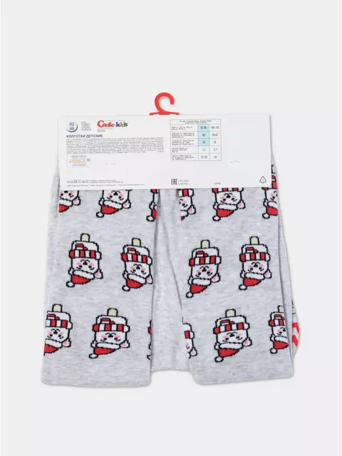 Новогодние детские колготки new year 669 светло-серый, 21С-31СП, 92-98 (14), CONTE-KIDS,  - 7