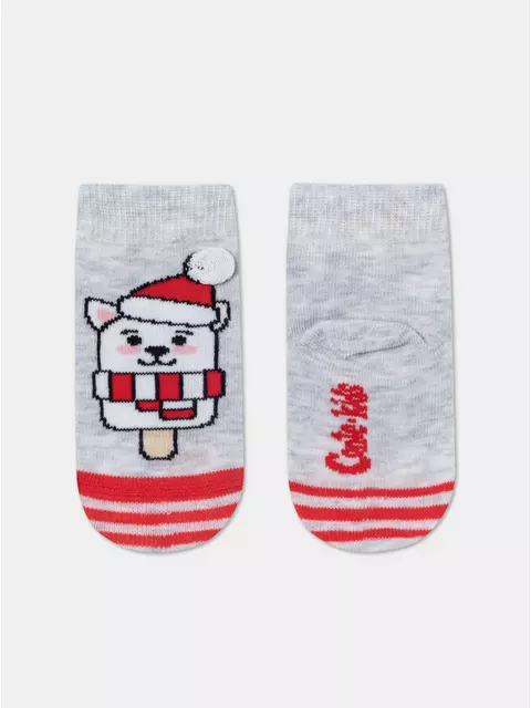 Новогодние детские носки для малышей new year 951 светло-серый, 21С-64СП, 9-10, CONTE-KIDS,  - 1