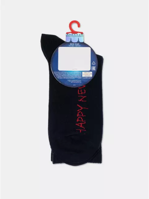 Удлиненные женские новогодние носки new year (удлиненные, люрекс) 553 темно-синий, 23С-63СП, 36-39 (23-25), CONTE ELEGANT,  - 4