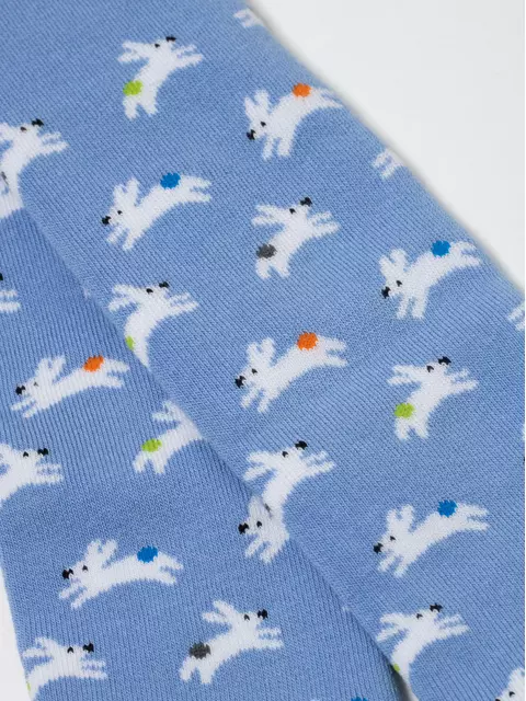 Теплые махровые детские колготки sof-tiki (махровые внутри) 643 голубой, 7С-38СП, 80-86 (14), CONTE-KIDS,  - 2