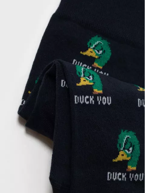 Хлопковые мужские носки diwari happy с рисунками 187 темно-синий, 17С-151СП, 40-41 (25), DIWARI,  - 4