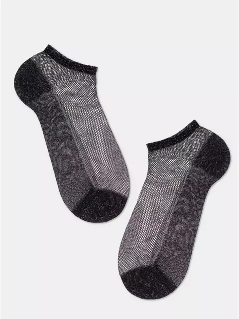 Ультракороткие носки из вискозы с ажурным переплетением active (ультракороткие, люрекс) 277 темно-синий, 21С-30СП, 36-37 (23), CONTE ELEGANT,  - 2