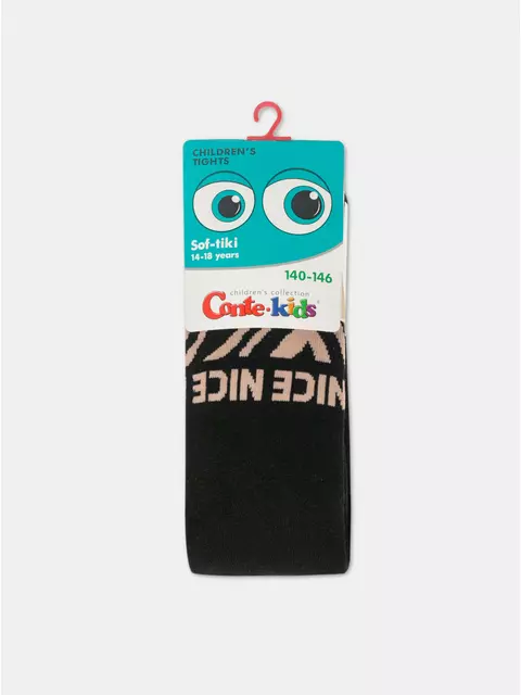 Колготки детские sof-tiki (махровые внутри) с рисунками 664 черный, 7С-38СП, 140-146 (22), CONTE-KIDS,  - 8