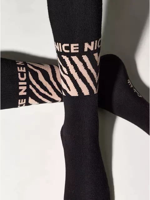 Колготки детские sof-tiki (махровые внутри) с рисунками 664 черный, 7С-38СП, 140-146 (22), CONTE-KIDS,  - 7