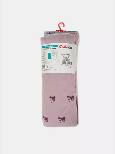 Теплые махровые детские колготки sof-tiki (махровые внутри) 652 пепельно-розовый, 7С-38СП, 128-134 (20), CONTE-KIDS,  - 4