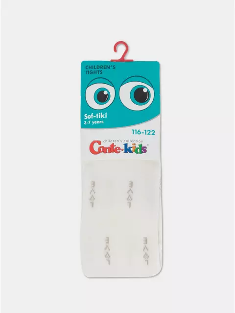 Теплые махровые детские колготки sof-tiki (махровые внутри) 663 молочный, 7С-38СП, 116-122 (18), CONTE-KIDS,  - 3