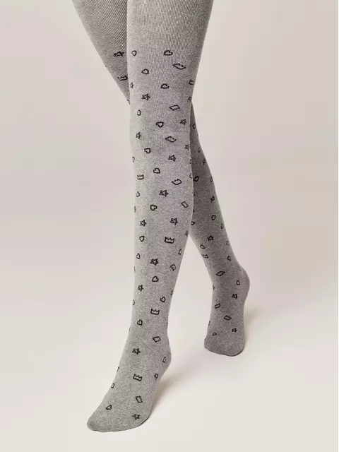 Теплые махровые детские колготки sof-tiki (махровые внутри) 653 серый, 7С-38СП, 140-146 (22), CONTE-KIDS,  - 2