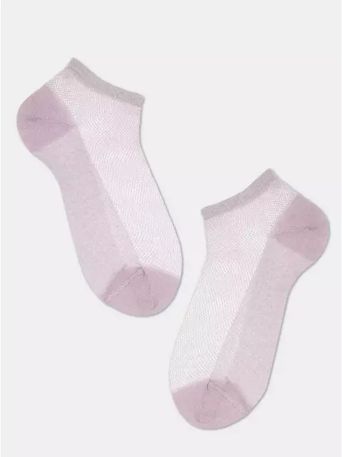 Ультракороткие носки из вискозы с ажурным переплетением active (ультракороткие, люрекс) 277 сиреневый, 21С-30СП, 36-37 (23), CONTE ELEGANT,  - 2