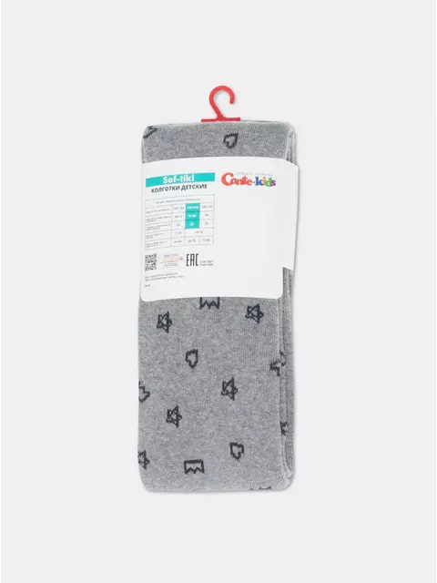 Теплые махровые детские колготки sof-tiki (махровые внутри) 653 серый, 7С-38СП, 140-146 (22), CONTE-KIDS,  - 7