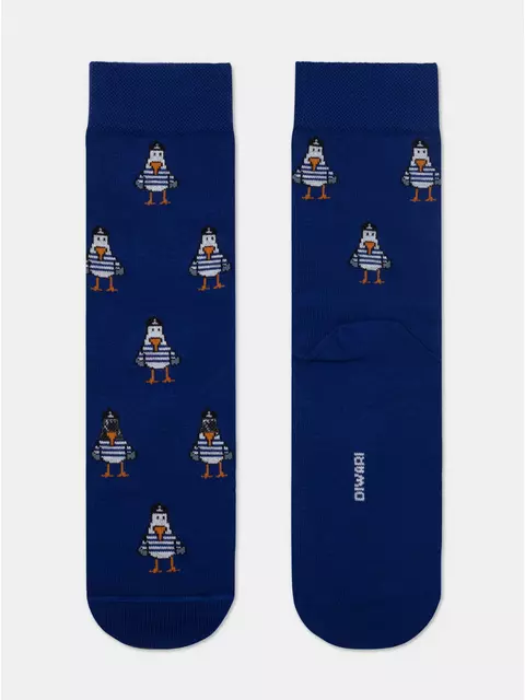 Хлопковые мужские носки diwari happy с рисунками 190 синий, 17С-151СП, 40-41 (25), DIWARI,  - 1