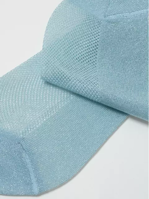 Ультракороткие носки из вискозы с ажурным переплетением active (ультракороткие, люрекс) 277 голубой, 21С-30СП, 38-39 (25), CONTE ELEGANT,  - 5