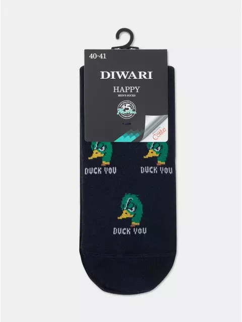 Хлопковые мужские носки diwari happy с рисунками 187 темно-синий, 17С-151СП, 40-41 (25), DIWARI,  - 5