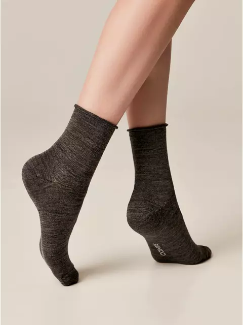 Удлиненные теплые женские носки с шерстью conte comfort 000 темно-серый, 22С-129СП, 36-38 (23-25), CONTE ELEGANT,  - 3