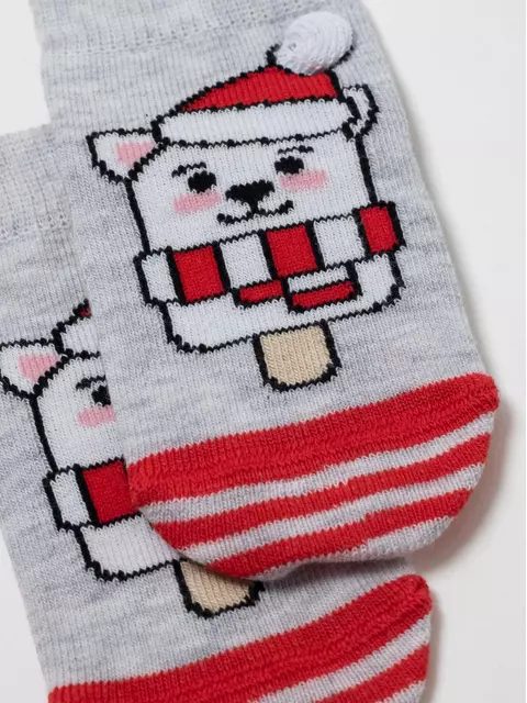 Новогодние детские носки для малышей new year 951 светло-серый, 21С-64СП, 9-10, CONTE-KIDS,  - 2