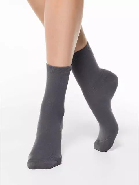 Хлопковые женские носки classic 7с-22сп 000 темно-серый, 7С-22СП, 38-39 (25), CONTE ELEGANT,  - 1