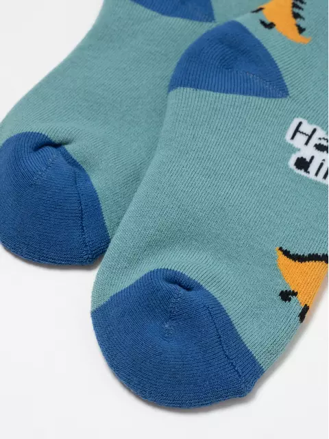 Теплые махровые детские колготки sof-tiki (махровые внутри) 656 серо-бирюзовый, 7С-38СП, 104-110 (16), CONTE-KIDS,  - 2