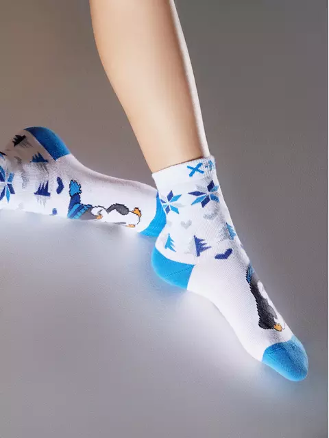 Новогодние детские носки new year 953 белый, 21С-67СП, 13-14, CONTE-KIDS,  - 2