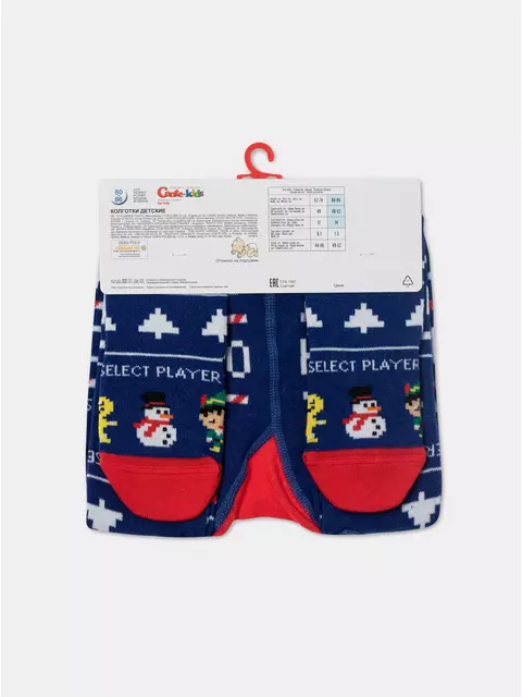 Новогодние детские колготки для малышей new year 668 синий, 21С-31/1СП, 62-74 (12), CONTE-KIDS,  - 8