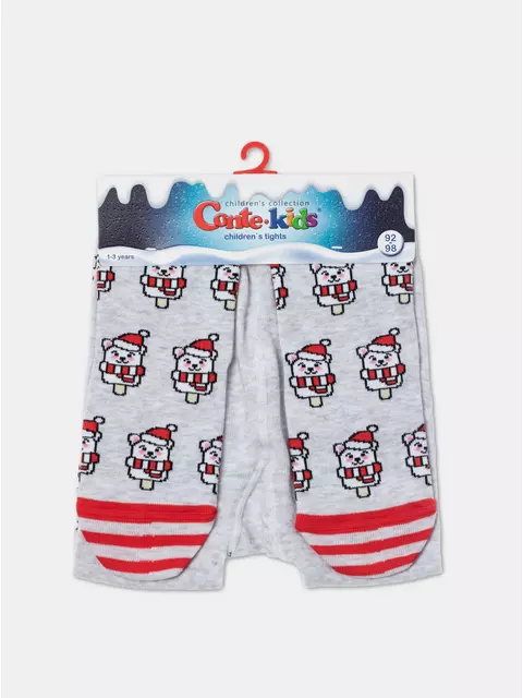 Новогодние детские колготки new year 669 светло-серый, 21С-31СП, 92-98 (14), CONTE-KIDS,  - 6