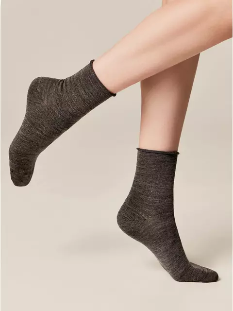 Удлиненные теплые женские носки с шерстью conte comfort 000 темно-серый, 22С-129СП, 38-39 (25), CONTE ELEGANT,  - 1