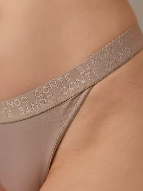 Трусы женские «танга» из бамбука flexible lta 2237 cappuccino, 22С-2210ТСП, 90/XS, CONTE ELEGANT,  - 2