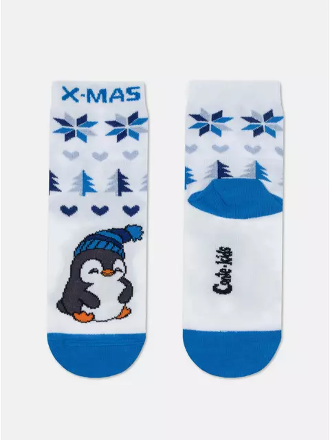 Новогодние детские носки new year 953 белый, 21С-67СП, 13-14, CONTE-KIDS,  - 3