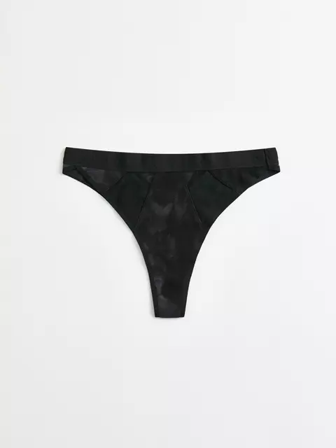 Трусы женские «бразилиана» из хлопка в рубчик и эластичной сеточки rib with mesh lbr 2497 black tie dye, 22С-2510ТСП, 90/XS, CONTE ELEGANT,  - 7