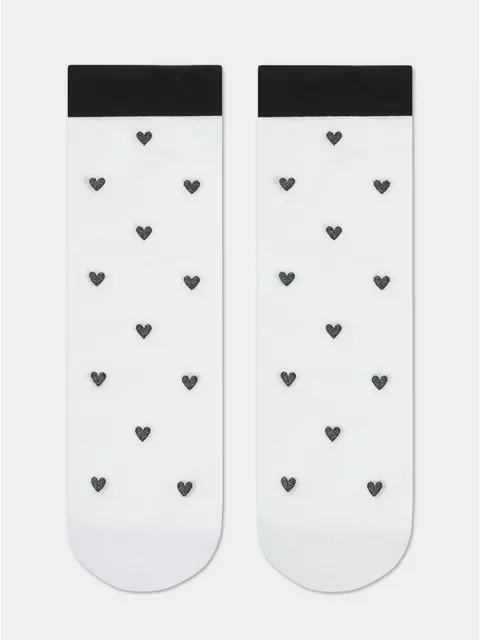 Носки женские с объемными рисунками «hearts» conte fantasy 23с-109сп silver-bianco, 23С-109СП, 36-39 (23-25), CONTE ELEGANT,  - 3