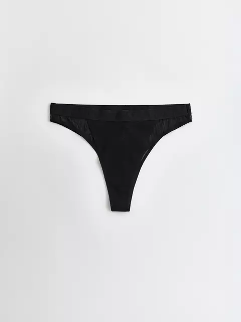 Трусы женские «бразилиана» из хлопка и эластичной сеточки rib with mesh lbr 2494 black, 22С-2507ТСП, 90/XS, CONTE ELEGANT,  - 4