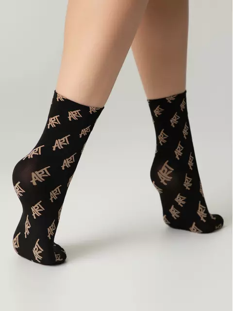 Плотные женские носки с рисунками «art» fantasy nero-natural, 23С-82СП, 36-39 (23-25), CONTE ELEGANT,  - 2