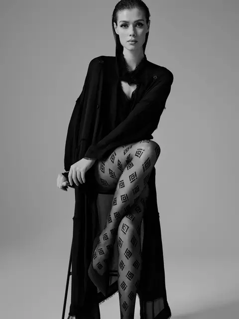 Колготки женские с геометрическим рисунком ingrid fantasy nero, 23С-73СП, 4, CONTE ELEGANT,  - 3