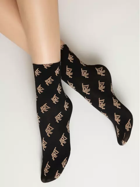 Плотные женские носки с рисунками «art» fantasy nero-natural, 23С-82СП, 36-39 (23-25), CONTE ELEGANT,  - 4