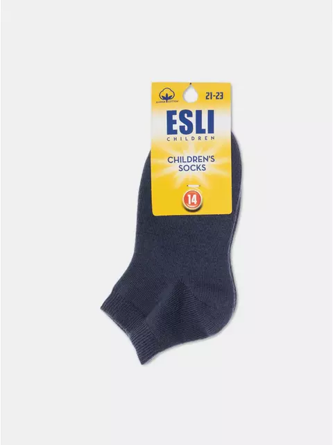 Носки детские короткие (однотонные) esli 000 темный джинс, 19С-143СПЕ, 16, ESLI,  - 3