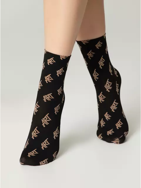 Плотные женские носки с рисунками «art» fantasy nero-natural, 23С-82СП, 36-39 (23-25), CONTE ELEGANT,  - 1