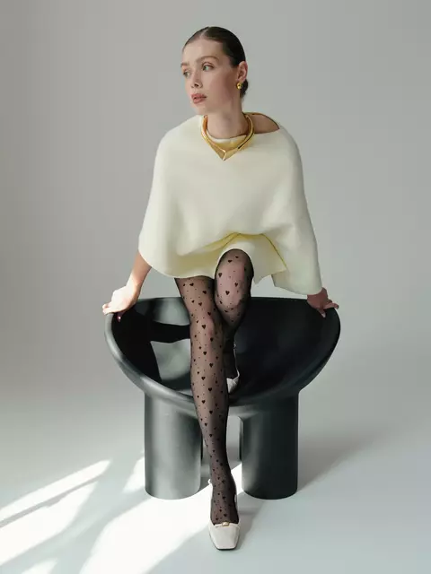 Колготки женские в сердечки и точки feeling fantasy nero, 23С-68СП, 5, CONTE ELEGANT,  - 3