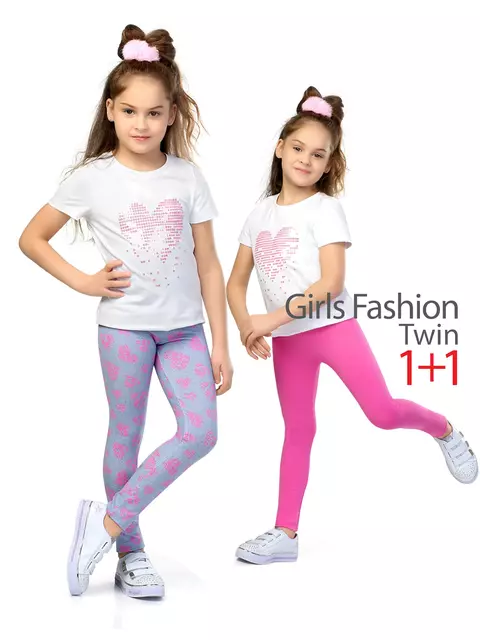 Комплект 2-х предметный для девочки (легинсы+легинсы) dilly denim-pink, , 104,110-56, CONTE-KIDS, - 1