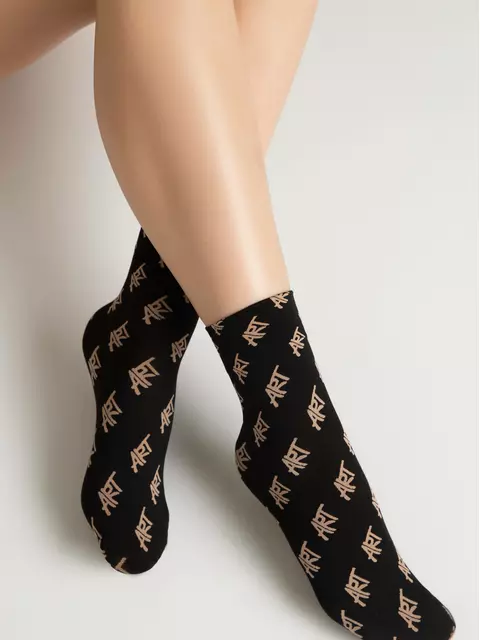 Плотные женские носки с рисунками «art» fantasy nero-natural, 23С-82СП, 36-39 (23-25), CONTE ELEGANT,  - 3