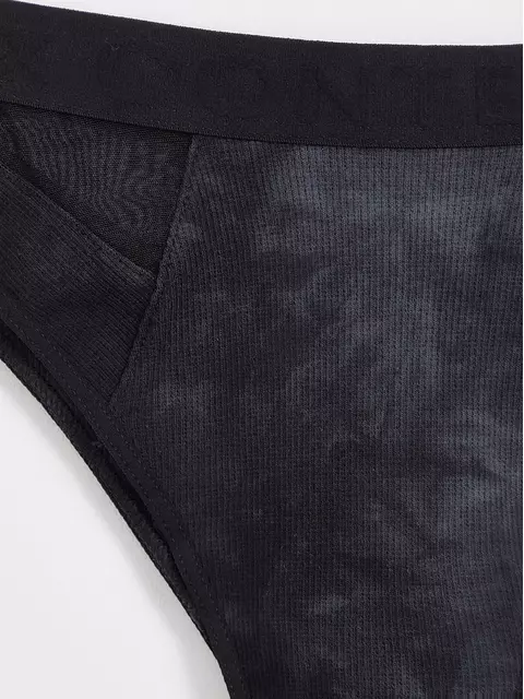 Трусы женские «бразилиана» из хлопка и эластичной сеточки rib with mesh lbr 2496 black tie dye, 22С-2509ТСП, 94/S, CONTE ELEGANT,  - 2