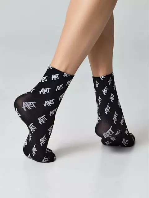Плотные женские носки с рисунками «art» fantasy nero-bianco, 23С-82СП, 36-39 (23-25), CONTE ELEGANT,  - 3