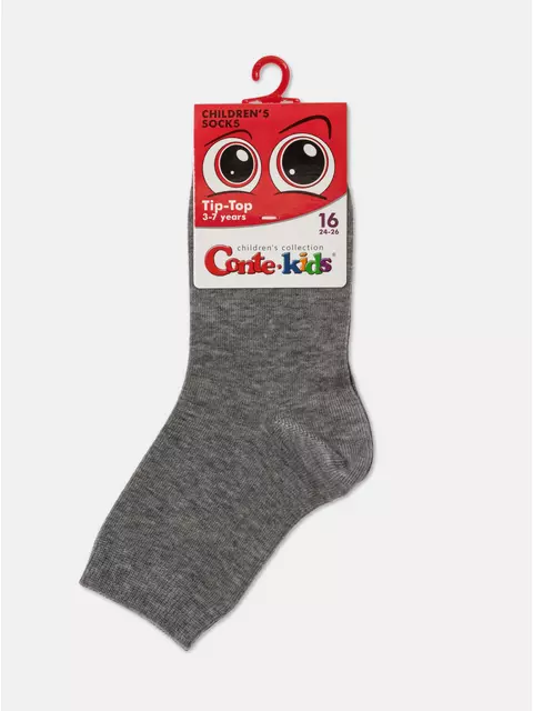 Хлопковые детские носки (однотонные) tip-top 000 серый, 5С-11СП, 18, CONTE-KIDS,  - 3