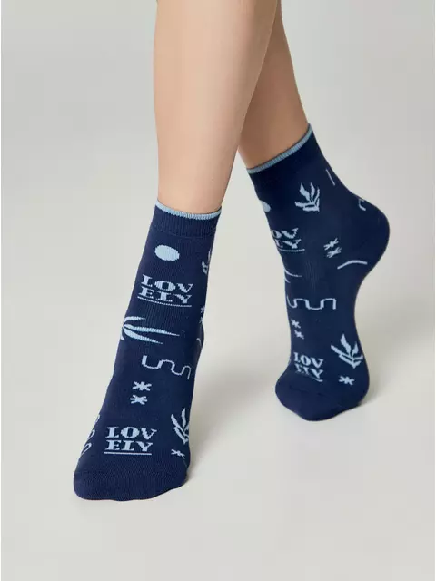 Теплые женские носки conte (махровые) comfort 567 темно-синий, 7С-47СП, 36-37 (23), CONTE ELEGANT,  - 1