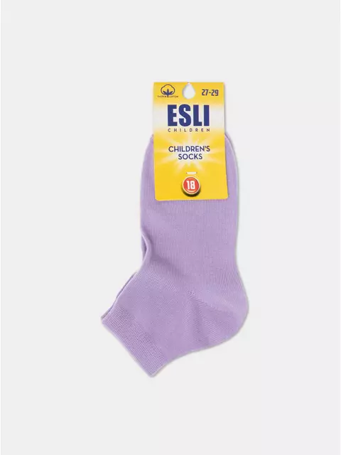 Носки детские короткие (однотонные) esli 000 сиреневый, 19С-143СПЕ, 16, ESLI,  - 3