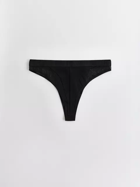 Трусы женские «бразилиана» из хлопка и эластичной сеточки rib with mesh lbr 2494 black, 22С-2507ТСП, 90/XS, CONTE ELEGANT,  - 5