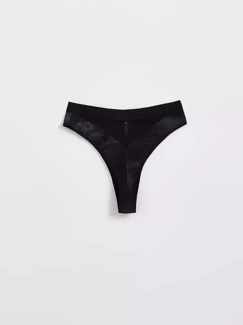 Трусы женские «бразилиана» из хлопка и эластичной сеточки rib with mesh lbr 2496 black tie dye, 22С-2509ТСП, 94/S, CONTE ELEGANT,  - 4