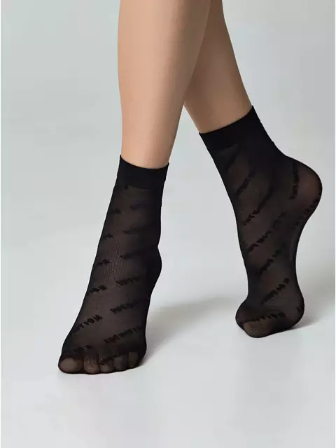 Носки женские с эффектом мелкой сетки и надписями «intuition» conte fantasy 23с-77сп nero, 23С-77СП, 36-39 (23-25), CONTE ELEGANT,  - 3