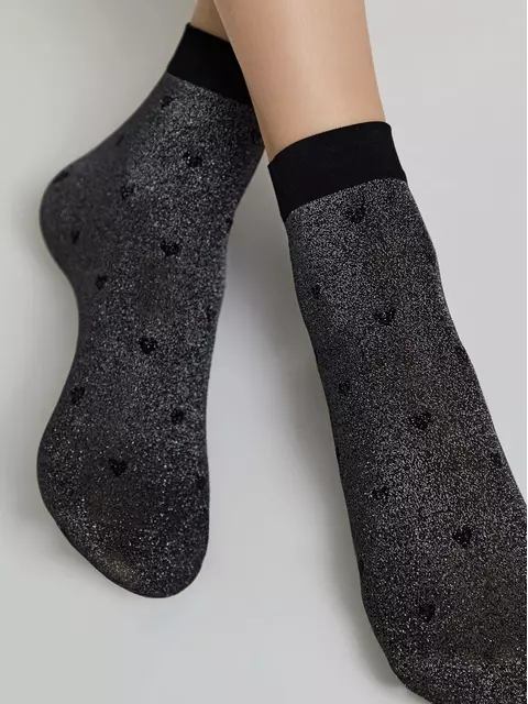 Носки женские с объемными рисунками «hearts» conte fantasy 23с-109сп silver-nero, 23С-109СП, 36-39 (23-25), CONTE ELEGANT,  - 4